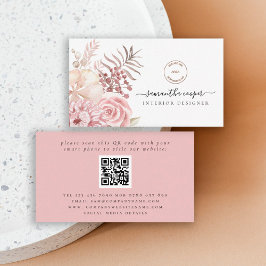 Stustroze Florals QR Code Interior Designer Visitekaartje
