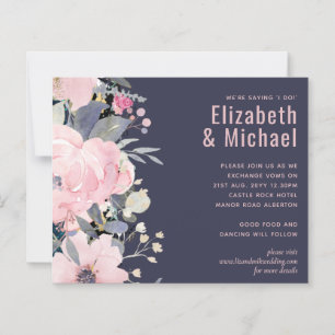 Stusty Blue Blush Pink Floral Wedal Budget