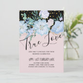 Stusty Blue Blush Pink Floral Wedal Budget (Staand voorkant)