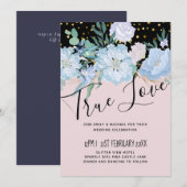 Stusty Blue Blush Pink Floral Wedal Budget (Voorkant / Achterkant)