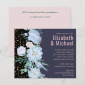 Stusty Blue Blush Pink Floral Wedal Budget (Voorkant / Achterkant)