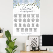Stusty Blue Boho Chic Rozen 23 Tabel Zetel Poster (Thuiskantoor)