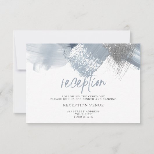 Stusty Blue Chic-penseelstreken Kaart (Voorkant)