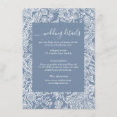 Stusty Blue Chinoiserie Floral enclosure cards Informatiekaartje (Voorkant)