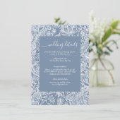 Stusty Blue Chinoiserie Floral enclosure cards Informatiekaartje (Staand voorkant)
