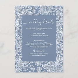 Stusty Blue Chinoiserie Floral enclosure cards Informatiekaartje