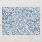 Stusty Blue Chinoiserie Floral enclosure cards Menu (Achterkant)