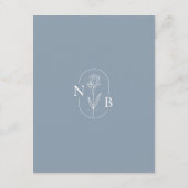 Stusty Blue Classic Minimal Modern Wedding Details Informatiekaartje (Achterkant)