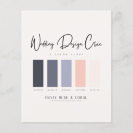 Stusty Blue Coral Colour Palette Weddenschap Flyer