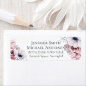 Stusty Blue Coral Floral Weddenschap Etiket (Insitu)