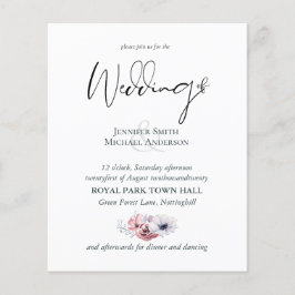 Stusty Blue Coral Floral Wedding Inviting Budget