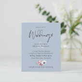 Stusty Blue Coral Floral Wedding Inviting Budget (Staand voorkant)