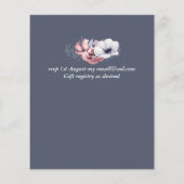 Stusty Blue Coral Floral Wedding Inviting Budget (Achterkant)