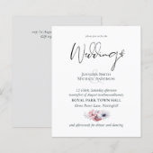 Stusty Blue Coral Floral Wedding Inviting Budget (Voorkant / Achterkant)
