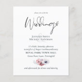 Stusty Blue Coral Floral Wedding Inviting Budget (Voorkant)