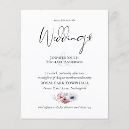 Stusty Blue Coral Floral Wedding Inviting Budget