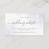 Stusty Blue en Navy Floral Elegant Wedding Website Informatiekaartje (Voorkant)
