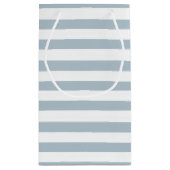 Stusty Blue en White Boho Stripes Klein Cadeauzakje (Achterkant)
