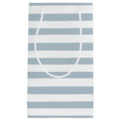 Stusty Blue en White Boho Stripes Klein Cadeauzakje (Voorkant)