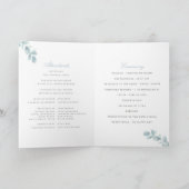 Stusty Blue Etheral Eucalyptus Folded Wedding Programma (Binnen)