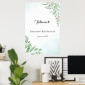 Stusty Blue Eucalyptus Bar Bat Mitzvah Welkom Poster (Thuiskantoor)