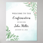 Stusty Blue Eucalyptus-bevestiging Welkom Poster (Voorkant)