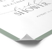 Stusty Blue Eucalyptus Botanical Shower Welkom Poster (Hoek)