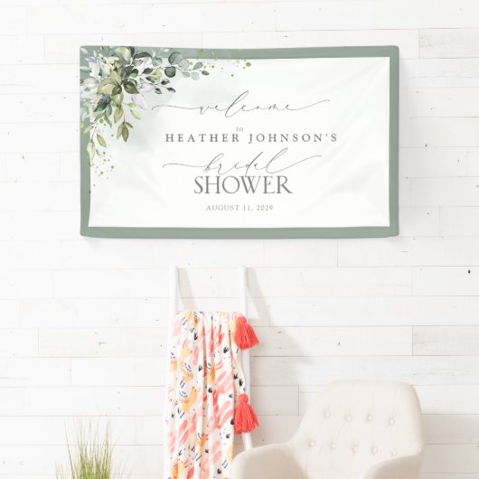 Stusty Blue Eucalyptus Botanical Shower Welkom Spandoek (Insitu)