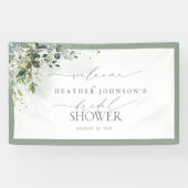 Stusty Blue Eucalyptus Botanical Shower Welkom Spandoek (Horizontaal)