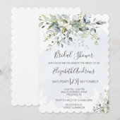 Stusty Blue Eucalyptus Bridal Shower Kaart (Voorkant / Achterkant)