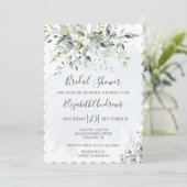 Stusty Blue Eucalyptus Bridal Shower Kaart (Staand voorkant)