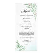 Stusty Blue Eucalyptus Greenery Baptism Menu Kaart (Voorkant)