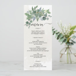 Stusty Blue Eucalyptus Wedding Menu Vrijgezellenfe Kaart