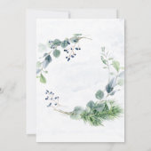 Stusty Blue Eucalyptus Wedding Shower-uitnodiginge (Achterkant)