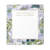 Stusty Blue Floral Green Leaves uit bureau Notitieblok (Voorkant)