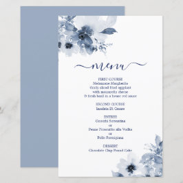 Stusty Blue Floral Menu Kaart