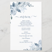 Stusty Blue Floral Menu Kaart (Voorkant)