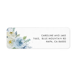 Stusty Blue Floral Return Address Label