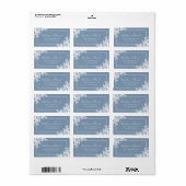 Stusty Blue Floral Return-adres Etiket (Full Sheet)