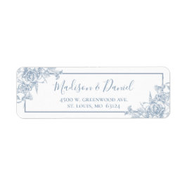 Stusty Blue Floral Return-adres Etiket