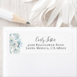 Stusty Blue Floral Return-adres Etiket