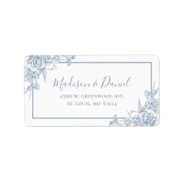 Stusty Blue Floral Return-adres Etiket