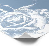 Stusty Blue Floral Seating Chart Poster (Hoek)