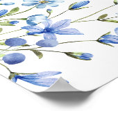 Stusty Blue Floral Vrijgezellenfeest Welcome Sign Poster (Hoek)