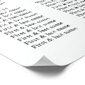 Stusty Blue Floral Waterverf Wedding Seding Chart Poster (Hoek)