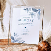 Stusty Blue Floral Weddenschap in liefdevolle Memo Poster