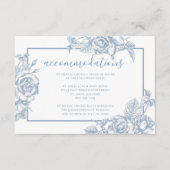 Stusty Blue Floral Wedding Accommodations Informatiekaartje