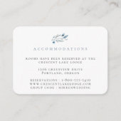 Stusty Blue Floral Wedding Accommodations Informatiekaartje (Voorkant)