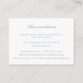 Stusty Blue Floral Wedding Accommodations Informatiekaartje (Voorkant)