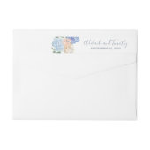 Stusty Blue Florals Weddenschap Wrap rond label (Achterkant)